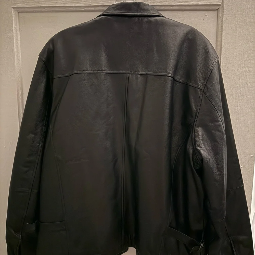 Wilson Black Leather Jacket for Men - Picture 11 of 15